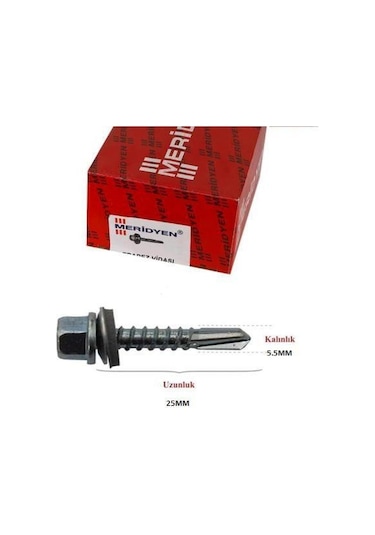 Meridyen Trapez Çatı Vidası 5.5X25 (500'Lü Paket)