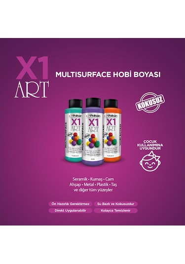 X1 Art Multisurface Hobi Boyası 120 Ml Lila