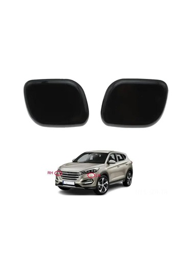 Geeroyoo Oulesh Siyah Far Yıkama Kapakları Hyundai Tucson 2015-2020 Ön Tampon Far Yıkama Kapağı Seti 2 Adet