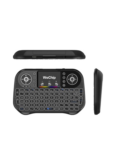 Moveevo Wechip İ10 Kucuk Kablosuz Klavye 7 Renkli Işıklı Dokunmatik Panel - Android Tv Kutusu, Pc, Akıllı Tv Ve Projeksiyon Cihazları İçin Siyah