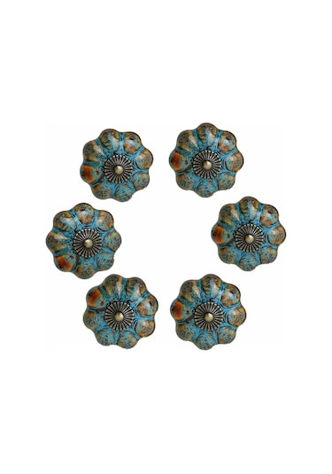 Dolaplar, Banyolar, Gardıroplar Ve Çekmeceler İçin Seramik Sırlı Kapı Kolları Mavi