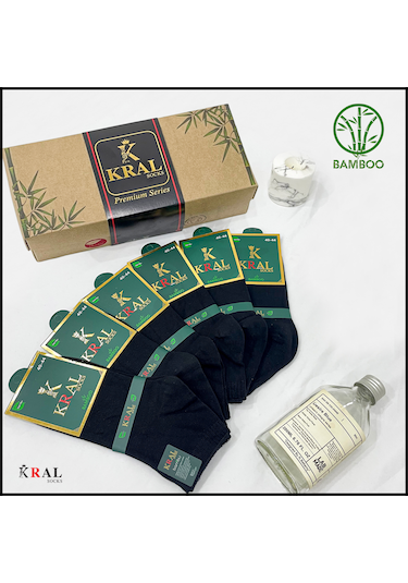 Erkek Çorap 6 Çift Dikişsiz Yazlık Bambu Kısa Patik Set