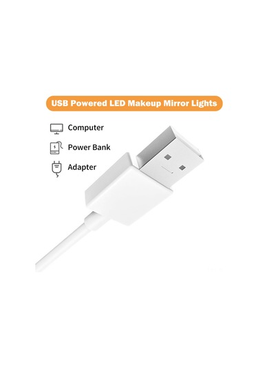 Wezone 6 Adet Dokunmatik Ayna Işığı - 3 Renk Ayarı Doğal Beyaz, Saf Beyaz, Isıklı Beyaz Usb Güzellik Işığı - Makyaj Dolabı Ve Banyo Aynaları İçin