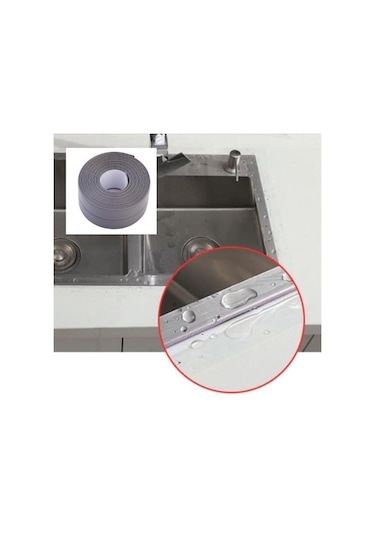 Zmc Bilişim Gri Su Sızdırmaz Banyo Mutfak Lavabo Küvet İzolasyon Şerit Bant Çok Renkli