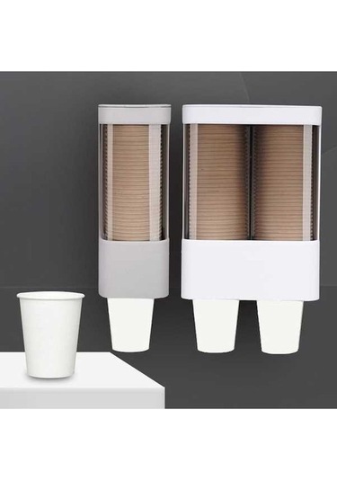 Tongxida Tek Kullanımlık Bardak Düzenleyici Su Sebili Toz Geçirmez Duvara Monte Raf, Tek Silindirli Gri Çok Renkli Çok Renkli