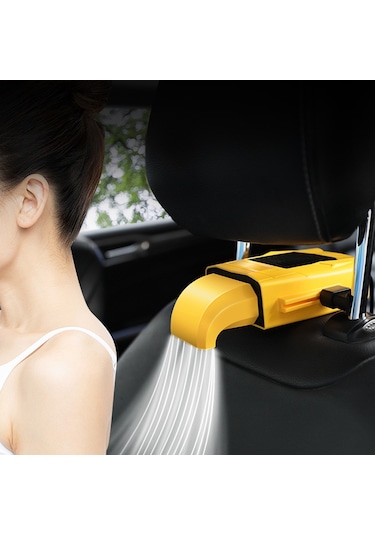 Hallow K20330B Taşınabilir Araba Arka Koltukları Soğutma Vantilatörü Siyah