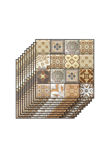 Qingmipy Kalıcı Pvc Otomatik Yapışkan Masaüstü Mobilya Yenileme Sticker - Siyah Tuğla Desenli 3d Duvar Kağıdı 10 Adet Paket Diğer