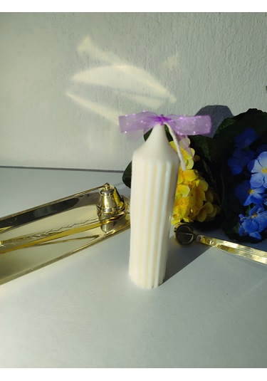 Tırtıklı Sütun Şamdan Mum