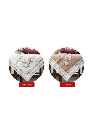 Suntek Nakış Kahve Için Baskılı Damgalı Kanaviçe Masa Örtüsü Seti