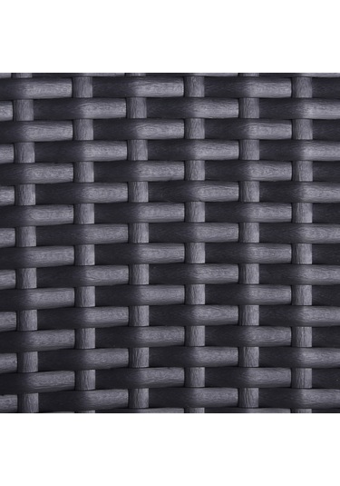 Haba Haba Bahçe Gredi Kolsuz Sentetik Rattan Koltuk Siyah