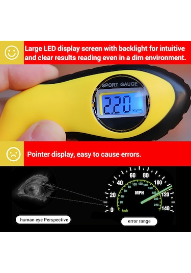 Suofeng Yüksek Hassasiyetli Led Dijital Lastik Basınç Ölçer, 0-150 Psı, 4 Birim Seçenekli, Araç Ve Bisiklet İçin El Tipi Basınç Monitörü
