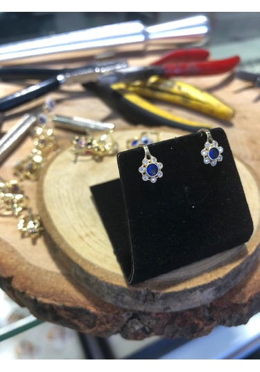 14 Ayar Taşlı Çocuk Küpesi Safderuntakı