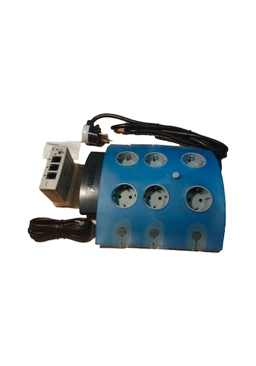 Legrand 694642 6'lı Akım Korumalı Priz Mavi