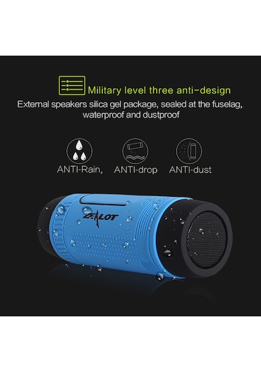 Springsun Zealot S1 Kırmızı Taşınabilir Bluetooth Hoparlör Kablosuz Bisiklet Hoparlörü Fm Radyo Açık