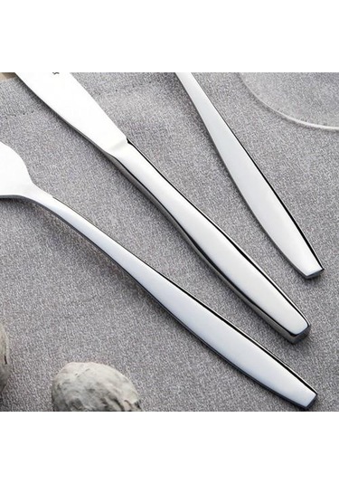 Nehir Sahra 12 Adet Sade Tatlı Bıçak Gri