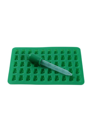 50 Gummy Yapıcı Oyuk Ayı Kalıbı Silikon Çikolata Şeker Buz Tepsisi Ave Yeşil