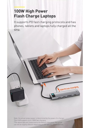 Baseus Metal Gleam 11in1 Multifonksiyonel Type-C Hub Dock Station