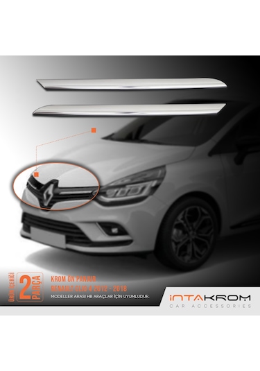 intakrom Renault Clio 4 Krom Ön Panjur 2 Parça - 2012-2018 - Hb - Sw