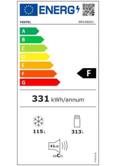 Vestel NFK48001 427 LT No-Frost Kombi Tipi Buzdolabı