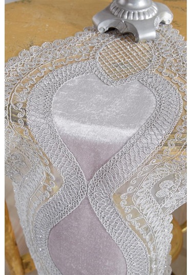 Fransız Güpürlü Kadife Yağmur Salon Takımı 5 Parça Gri Gri