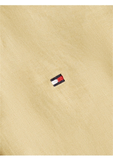 Tommy Hilfiger Ess Lınen Relaxed Shırt Kadın Bej Uk Gömlek - Ww0ww44679