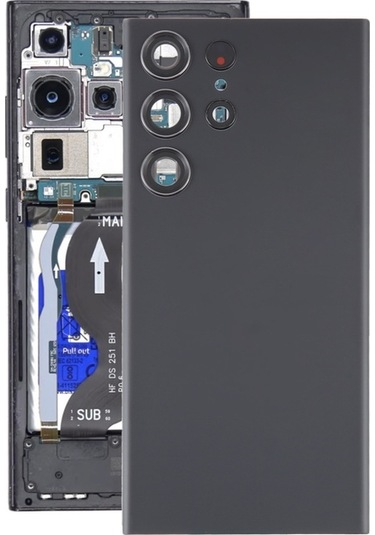 Cbtx Samsung Galaxy Uyumlu S23 İçin Ultra Sm-s918 Cam Pil Kamera Lens Kapağı Siyah