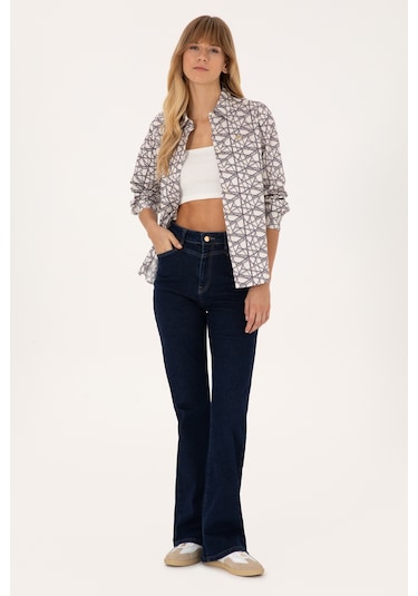 U.s. Polo Assn. Kadın Gömlek Desenli 50316376-vr256 İnci