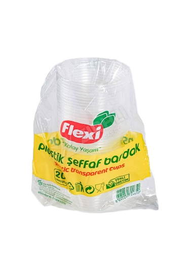 4 Adet Flexi Şeffaf Bardak 20 Li Renkli