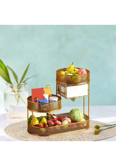 Homyl Meyve Sepet Tepsisi Ekmek Sepeti Sebze Rafı Sebzesi Soğan Altın