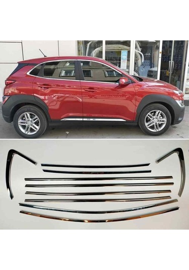Hyundai Kona Cam Çerçeve Kromu Komple Nikelaj Seti 2018+ Sonrası