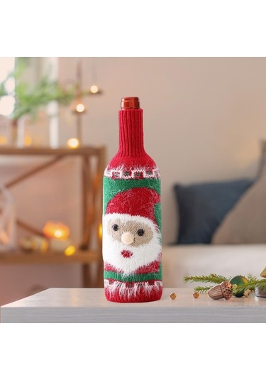 Pazly Yılbaşı Yapımı Suntek Şişesi Şarap Noel-baba Kapağı, El Bg
