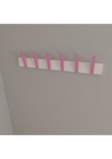 Hepsi3boyutlu Modern Duvar & Kapı Kanca Askılık - 6 Adet Pembe Kanca Askılık - Model No : 4 Pembe