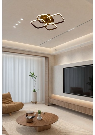 Ey Shop Siyah 4 Lü Kare Model 3 Renk Led Avize Siyah