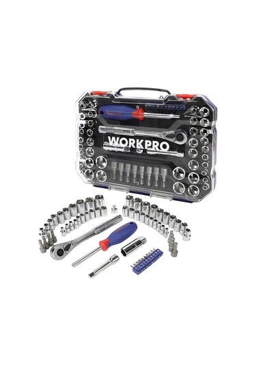 Workpro Wp202566 1/4 3/8 Metrik/inç 63 Parça Cr-v Profesyonel Lokma Takımı Fr Wp202566