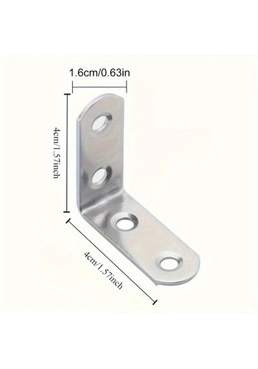 Dashanshop 10 Parça + 40 Vida Sağlam L Braket - 90 Derece Raf Köşe Bağlantı Destek 10 Adet + 40 Adet Vida