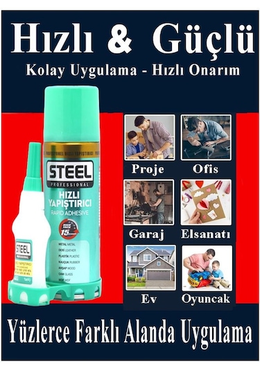 Hızlı Yapıştırıcı Spreyli 200 Ml 4 Adet Activatör Spreyli Mdf Japon Yapıştırıcı Seti Genel Amaçlı Profesyonel Hızlı Yapıştırıcı