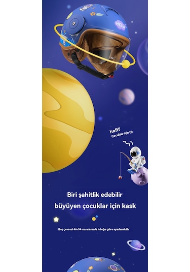 Eternal Luck Yeni Ulusal Standart A Sınıfı Çocuk Motosiklet Kaskı - Açık Mavi