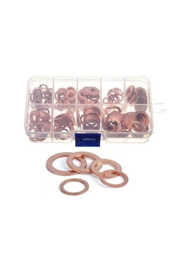 Pazly 300 Adet Bakır Conta Seti Düz Ringa Kiti