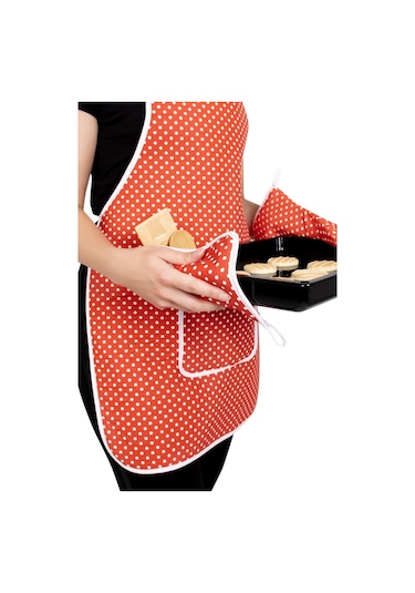 3 Parça Sıvı Geçirmez Mutfak Önlüğü Isıya Dayanıklı Fırın Eldiveni Ve Tutacak & Mutfak Pişirme Seti