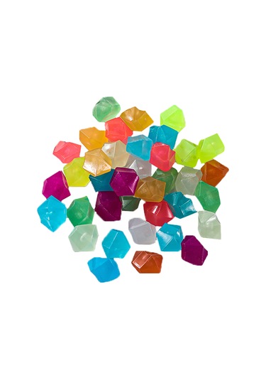 Yunboo Akvaryum Bahçe Dekorasyonu Işıklı Resin Taşları, 500 Adet/ Paket, Renkli, Gece Parlaklığı Sağlar