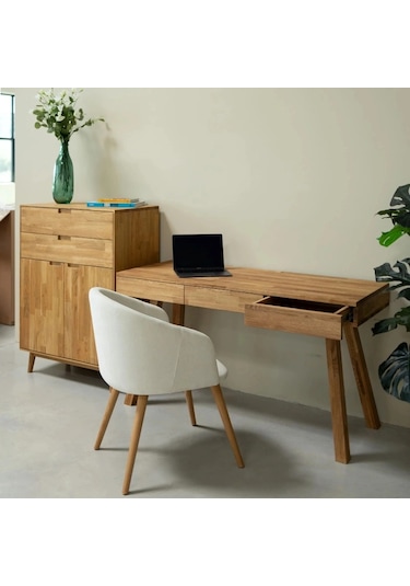 Nordic Basic Model Masif Ahşap Çalışma Masası Ceviz