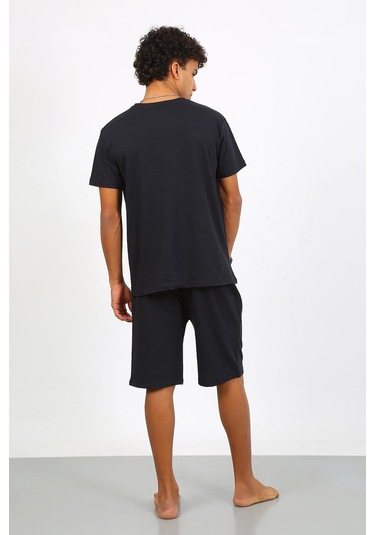 Akbeniz Erkek Pamuk Lakost Alt Üst Kaprili Pijama Takım Lacivert 6874 Lacivert