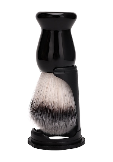 Erkek Tıraş Köpük Kase Plastik Sap Büyük Kase Sakal Fırçası Temizleme Fırçası Sakal Fırça Rafı Siyah