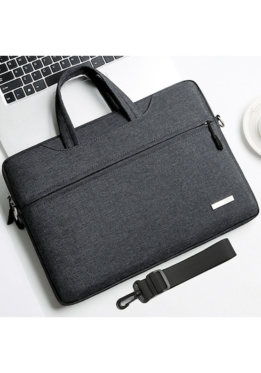 Çanta Laptop Çantası Omuz Askılı İç Çanta, Boyut: 12 İnç Koyu Gri Siya