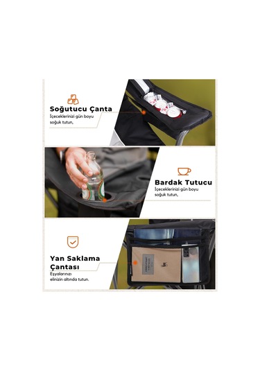 Kingcamp Juniper Bel Destekli Ultra Konforlu Xl Kamp Sandalyesi L.grey Gri