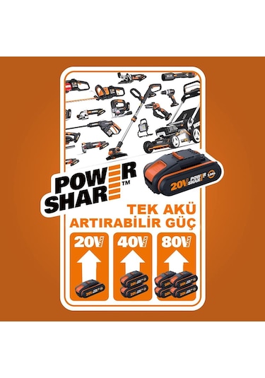 Worx Wa3645 20volt 5.0ah Li-ion Powershare Pro Yedek Akü