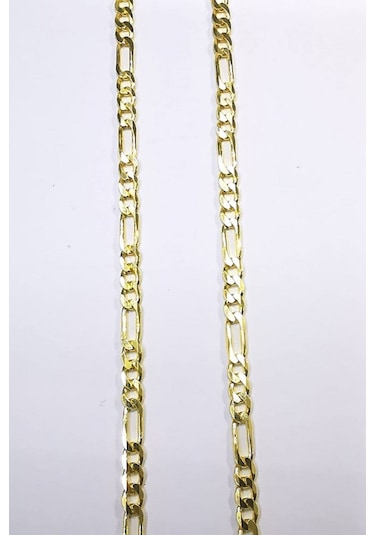 Omar Silver Unisex Figaro 3 Mm Gold Altın Kaplama Gümüş Kolye Zin