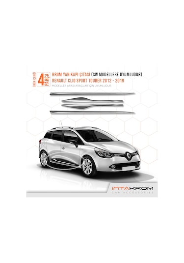 Renault Clio 4 Sport Tourer Krom Yan Kapı Çıtası 2012-2021