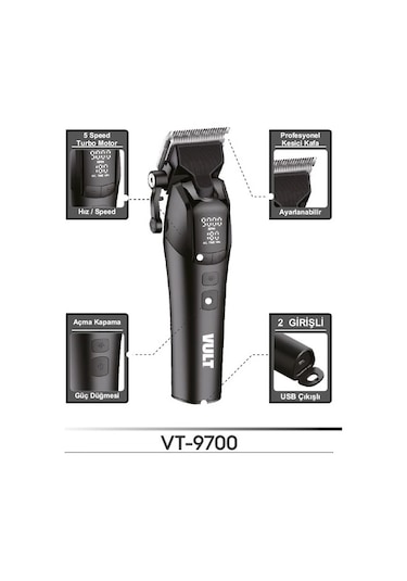 Vult VT9700 Profesyonel Saç ve Sakal Tıraş Makinesi Yeni Model
