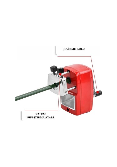Mas 6732 Masa Tipi Büyük Kollu Kalemtraş - Kırmızı